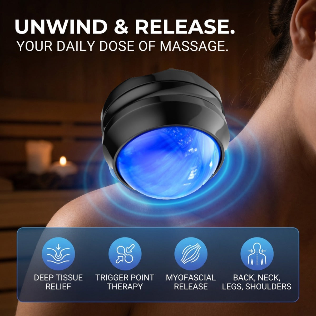 Muscle Massage Roller Ball – Deep Tissue Relief for Neck, Back, Legs & Feet