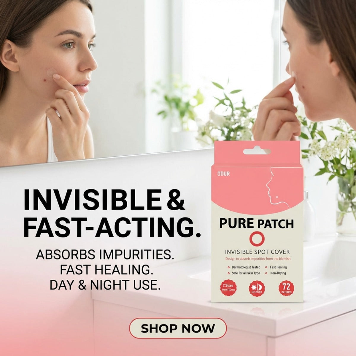 Hydrocolloid Pimple Patches – Fast Acne Spot Treatment, Invisible & Waterproof